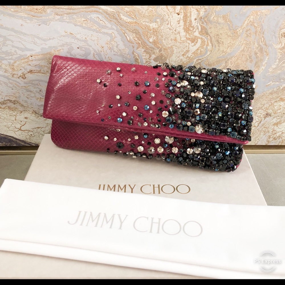 Gorgeous! Jimmy Choo Python Crystal Clutch - image 3
